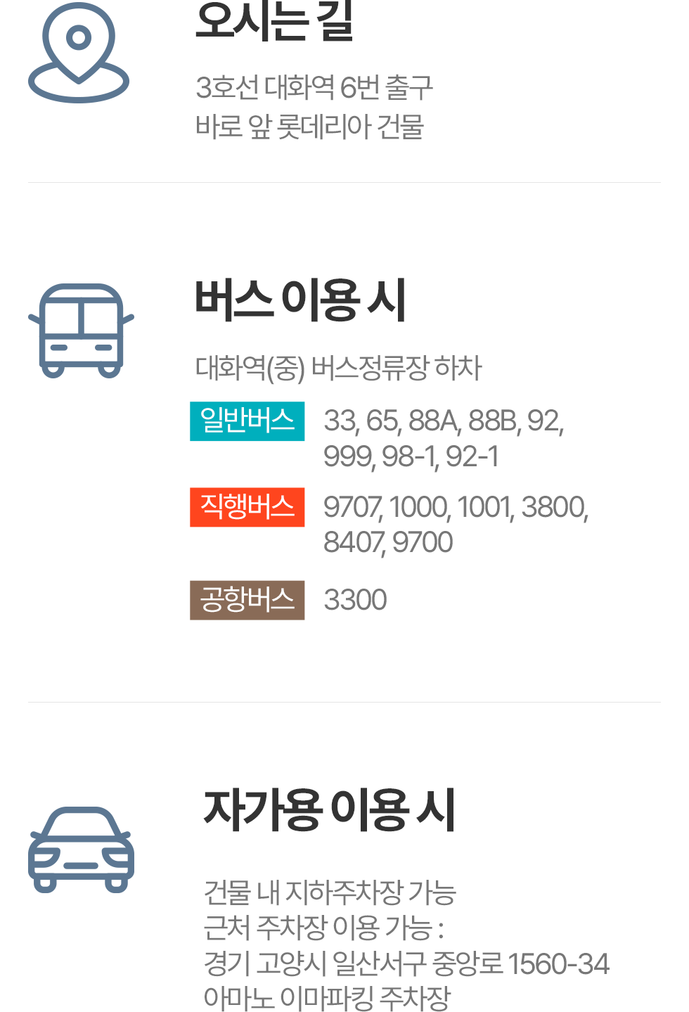 연세아크로치과 대화역 오시는 길 안내