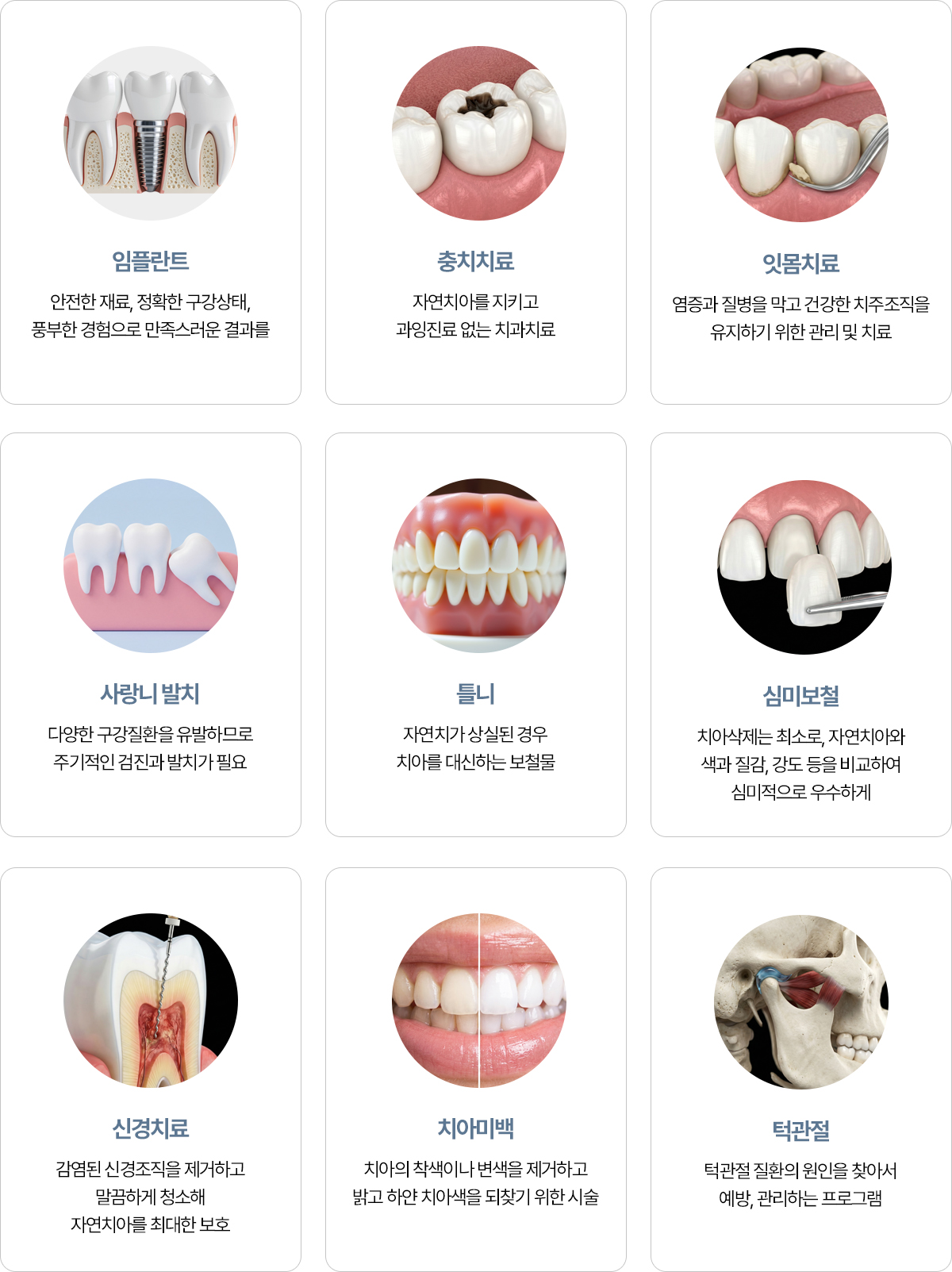 연세아크로치과 진료과목 안내